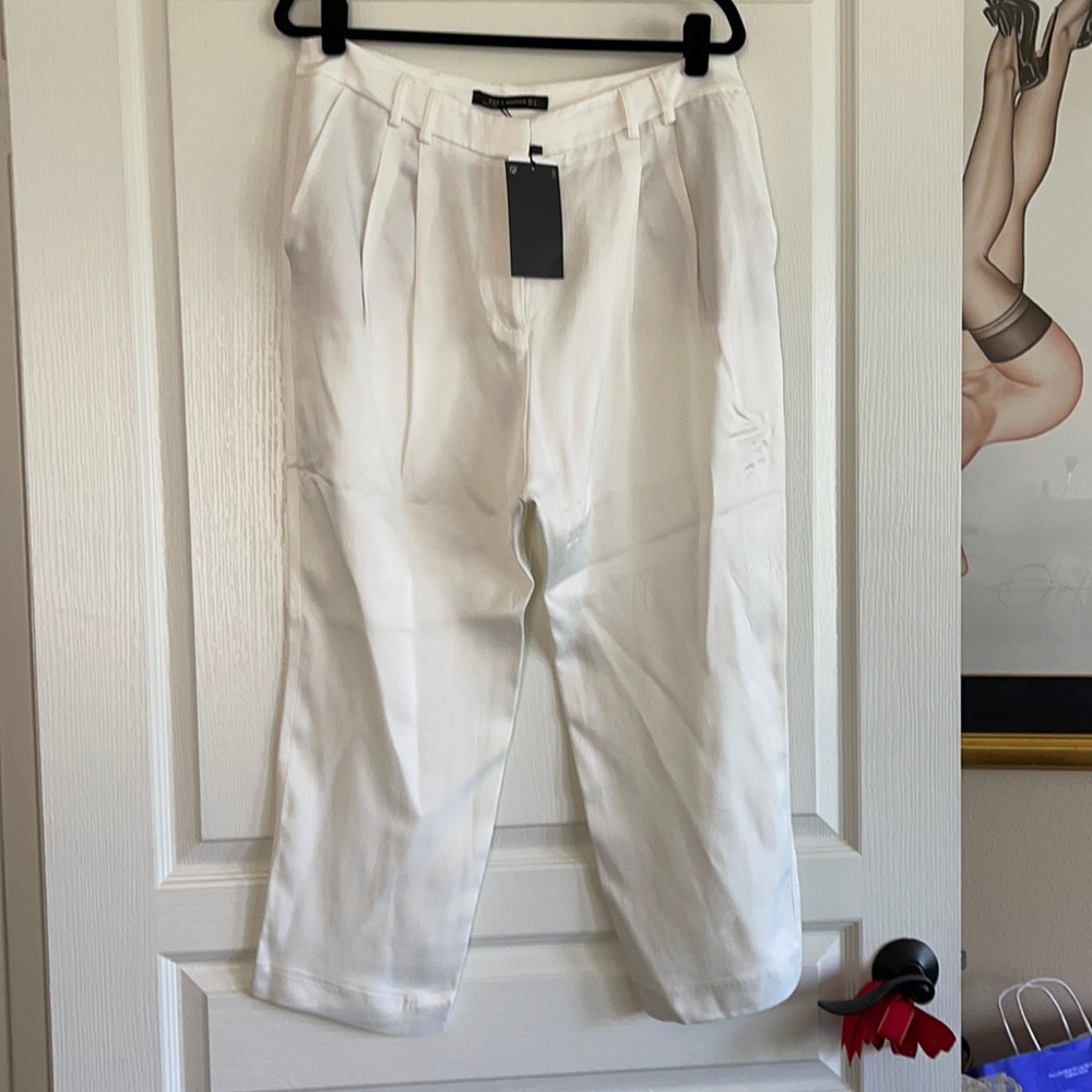 NWT Zara sateen trousers size Large